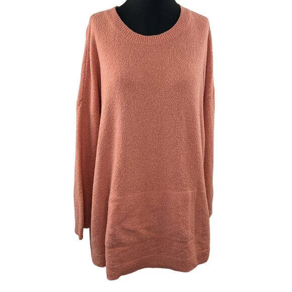 Pure Jill Blush XL Sweater Cotton Crew Neck Long Sleeve Kangaroo Pocket Pullover - Picture 2 of 8